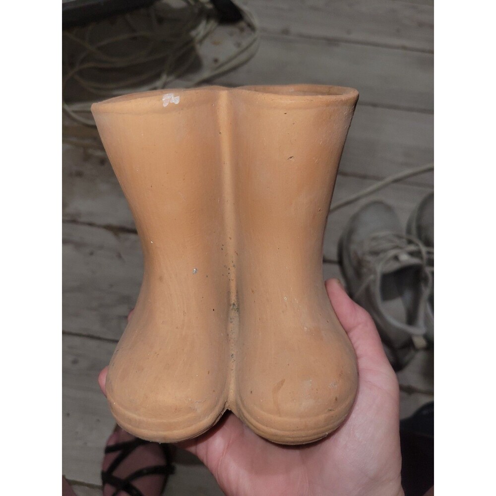 Terracotta boot-shaped planter